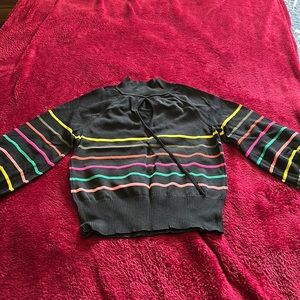 NY&C black key hole sweater with stripes.  Women’s small